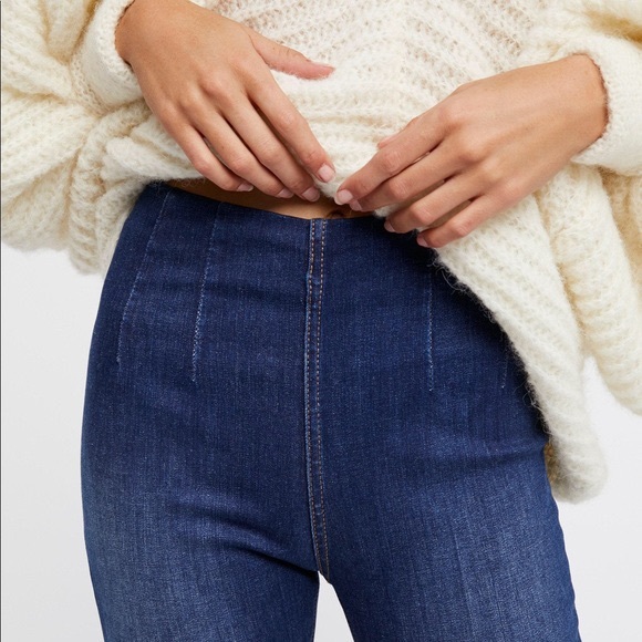 Free People High Waist Pull On Skinny Jeans - Picture 2 of 10